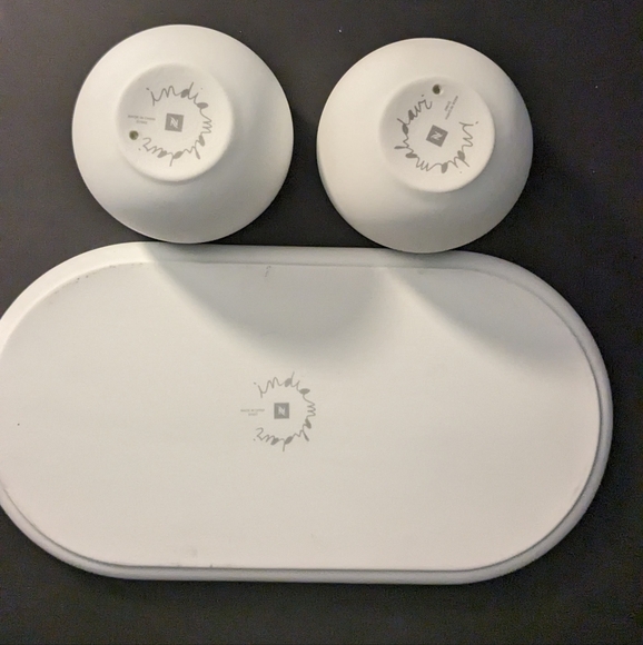 Nespresso Origin Lungo Espresso set By Mahdavi 3 Pce Set. Dbl walled Porcelain - Picture 2 of 7